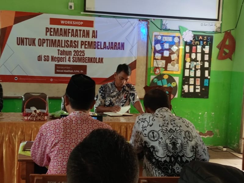 PERTEMUAN RUTIN KKG GUGUS 05 KEC. PANARUKAN PEMANFAATAN AI UNTUK OPTIMALISASI PEMBELAJARAN  DI SDN 4 SUMBERKOLAK